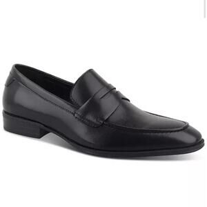 ALFANI FAUX LEATHER MEMORY FOAM PENNY LOAFERS IN BLACK NWOB‎ MEN'S SIZE 10.5